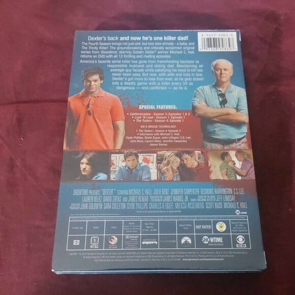 BRAND NEW SEALED Dexter The Fourth 4th Season DVD box set 4-Disc Set wirh hype / - Picture 2 of 4